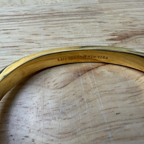 Kate Spade Gold Plated Heart Key Bangle Bracelet 6.75 Inch - Picture 7 of 15